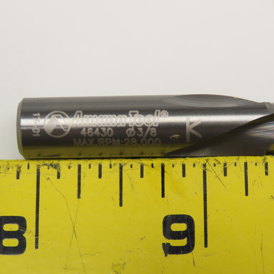 Amana Tool 46430 3/8" x 1" 3 Flute Spiral Solid Carbide Plunge Router Bit