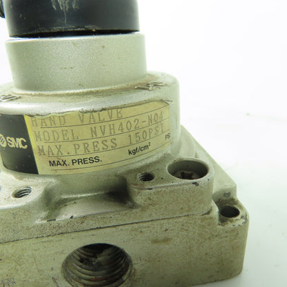 SMC NVH402-N04 Manual Pneumatic Hand Valve 150PSI 1/2"