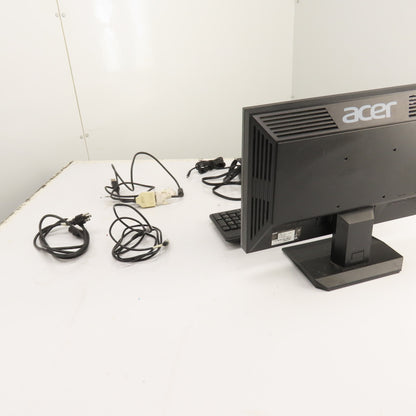 Acer V193W 19" LCD Monitor 100-240VAC W/ Stand, Keyboard & Cables