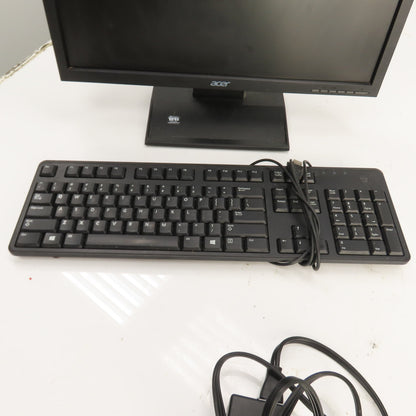 Acer V193W 19" LCD Monitor 100-240VAC W/ Stand, Keyboard & Cables