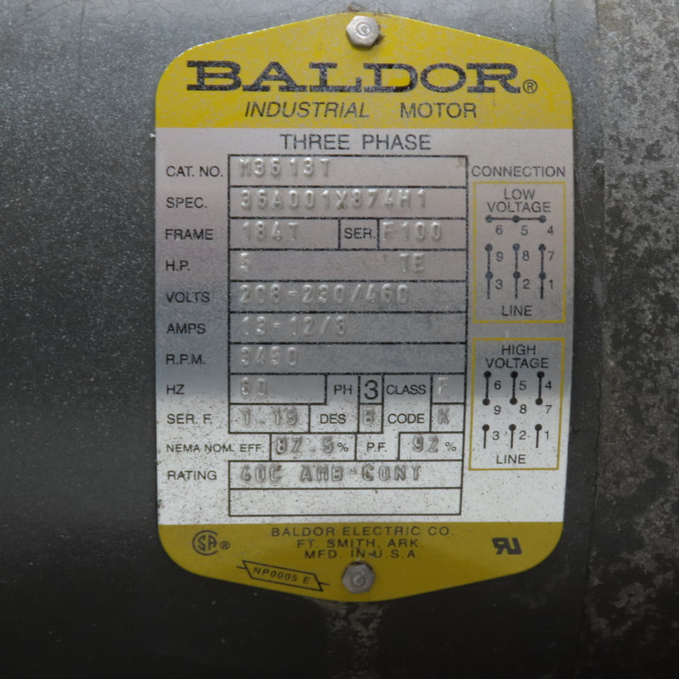 5HP 16" Direct Drive Radial Blower 208-230/460V 3PH 6" Ports (Dayton Style)