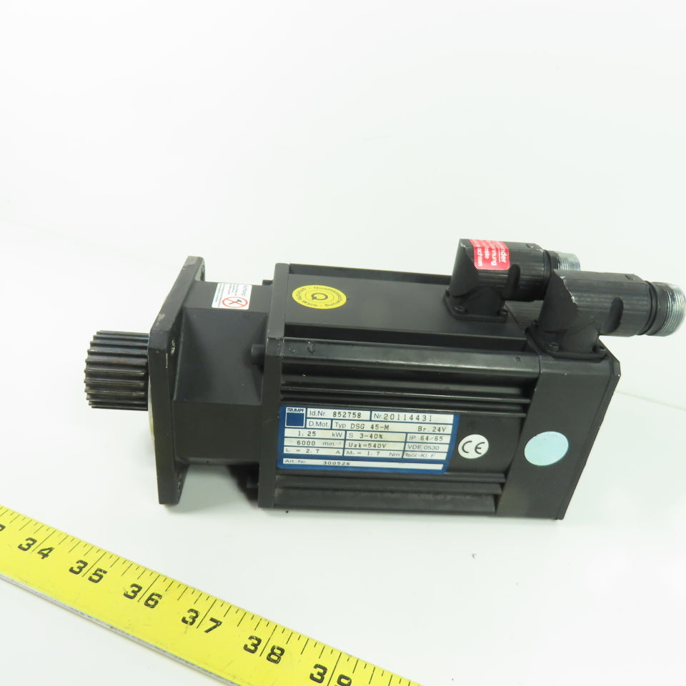 Trumpf DSG 45-M 852758 1.25KW Servo Motor 540V 6000RPM 2.7A Br. 24V (Clean)