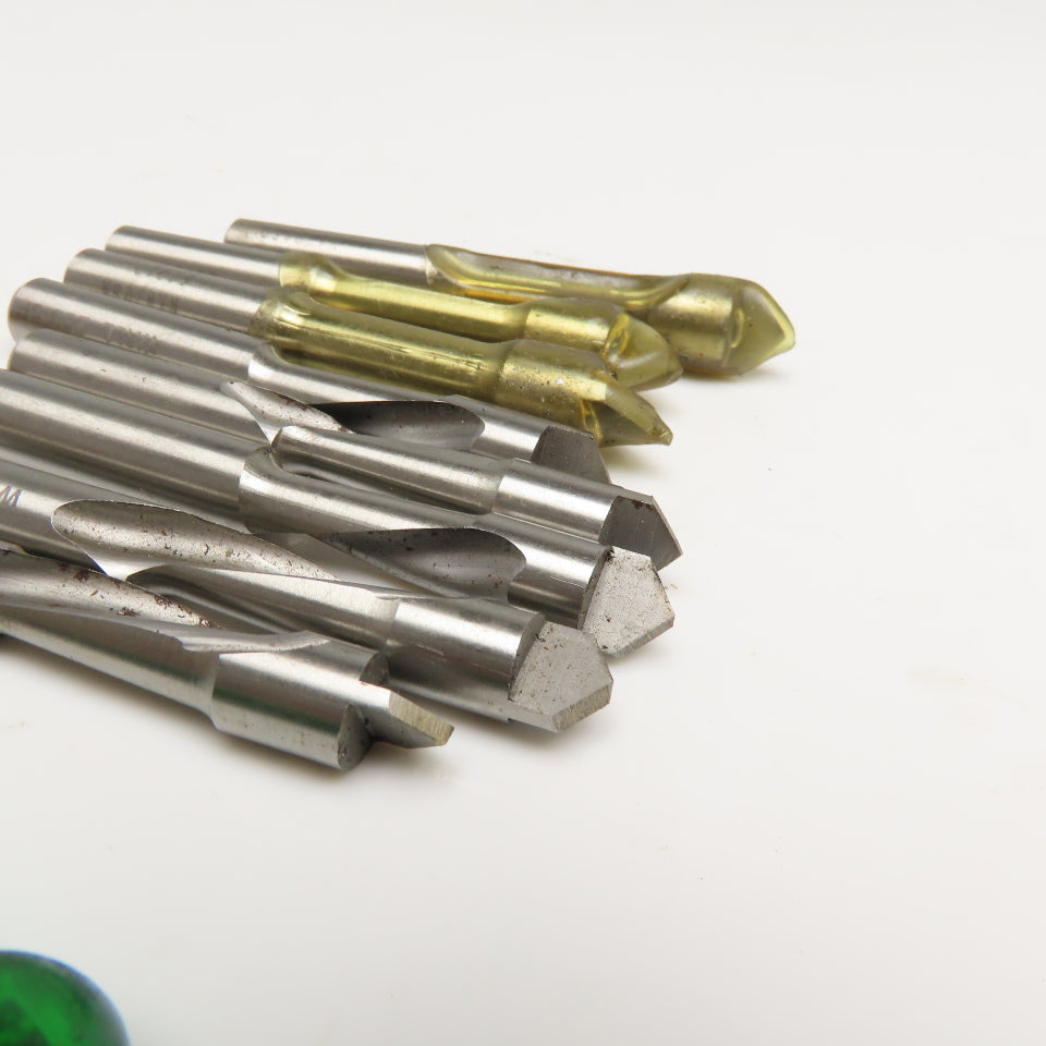 3/8" Plunge Pointed Bearing Straight Spiral 1-2 Flute Router Bit Misc. Lot Of 22