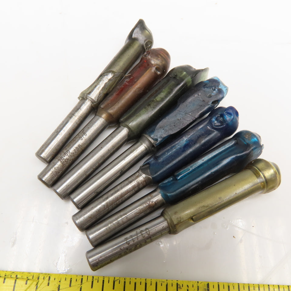 3/8" Plunge Pointed Bearing Straight Spiral 1-2 Flute Router Bit Misc. Lot Of 22
