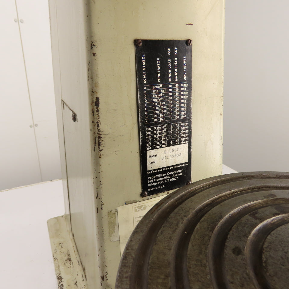 Wilson Rockwell Series 500 B 503T Hardness Tester 6.93" Throat PARTS/REPAIR