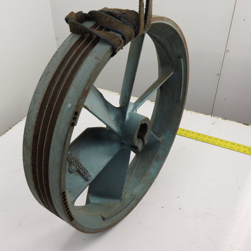 Quincy 6438594 350-16 25.25" OD 3-Groove Air Compressor Pulley Sheave 2-1/8"Bore