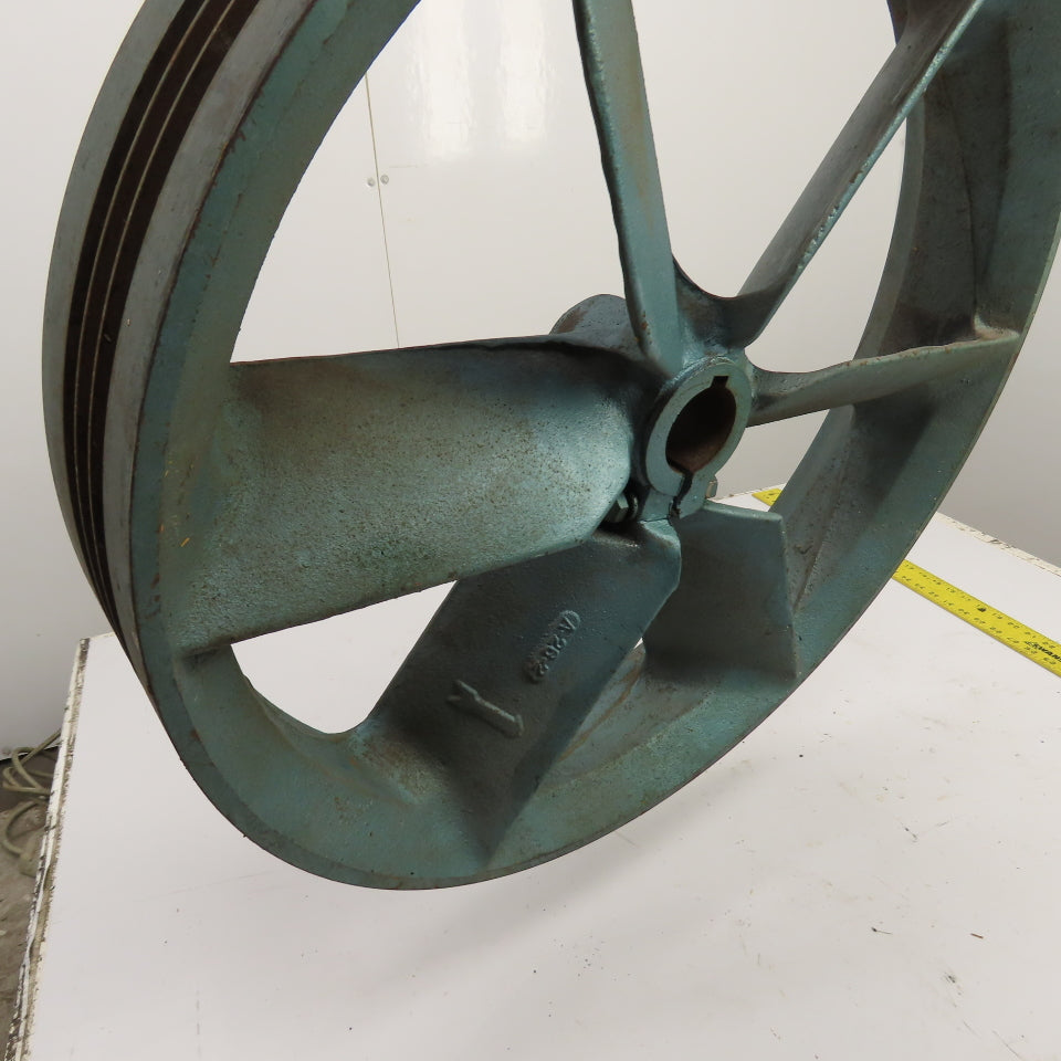 Quincy 6438594 350-16 25.25" OD 3-Groove Air Compressor Pulley Sheave 2-1/8"Bore