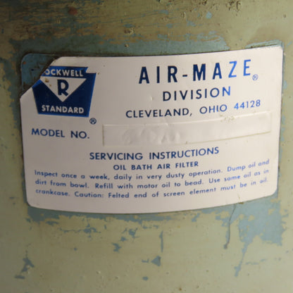 Rockwell Air-Maze Oil Bath Air Filter 1-1/4" From Quincy 350-16