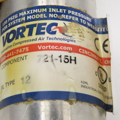 Vortec 721-15H Compressed Air Pneumatic Vortex Cooler 150PSI 3/8" NPT
