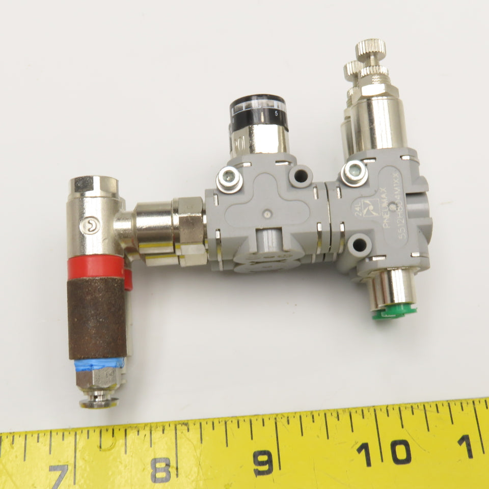 Pneumax 5512H8D4M1XX 4mm Push To Connect Inline Air Pressure Regulator Lot Of 2