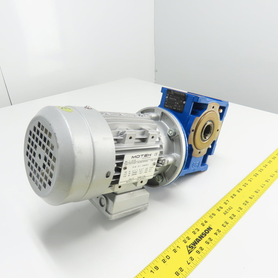 Rossi MR V 50 UO3A 60:1 Ratio Gear Motor Reducer 22RPM Out 0.42KW 3Ph 230/460V