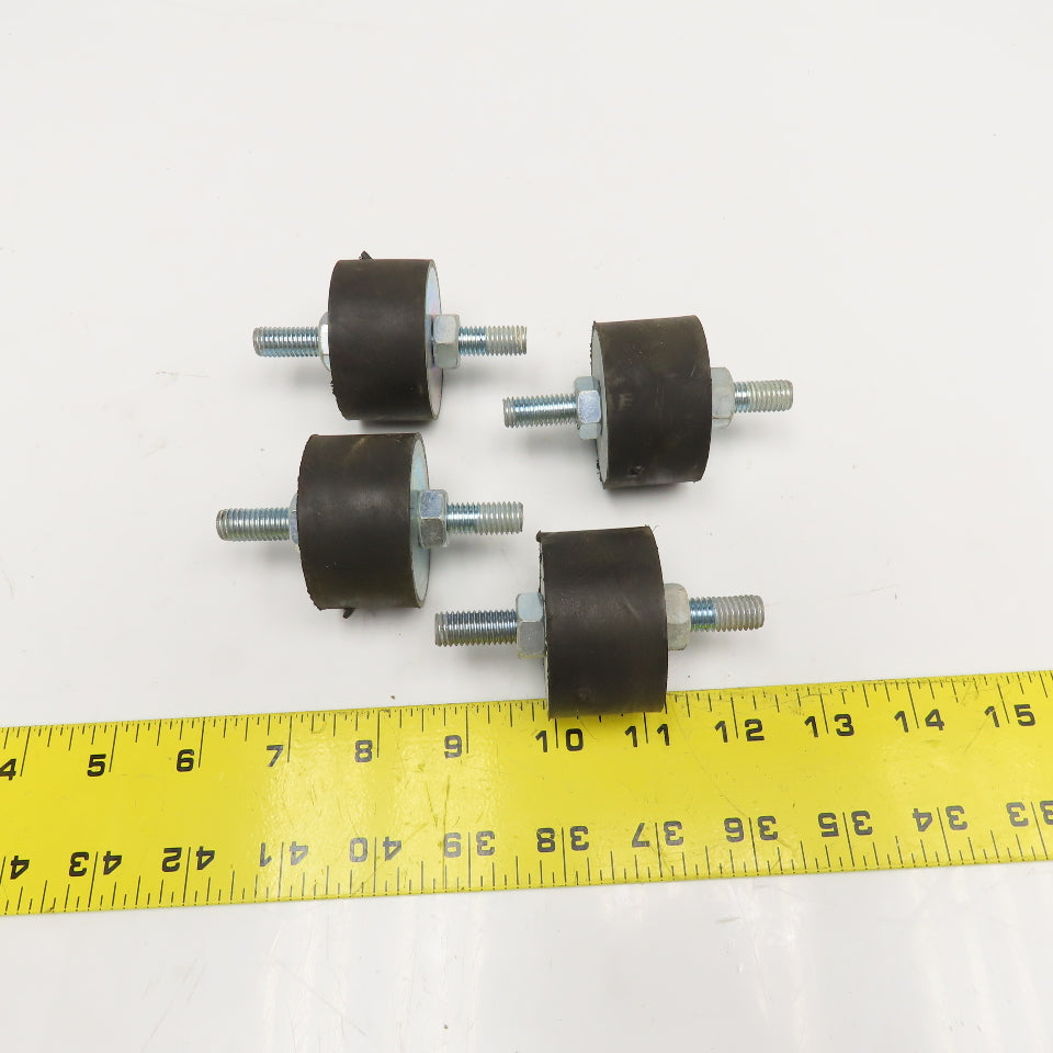 1" OD x 1-1/8" Thick Double Stud Mount Vibration Isolator M10x1.5 Lot Of 4