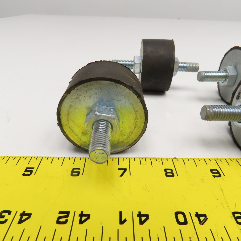 1" OD x 1-1/8" Thick Double Stud Mount Vibration Isolator M10x1.5 Lot Of 4
