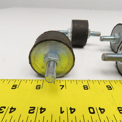 1" OD x 1-1/8" Thick Double Stud Mount Vibration Isolator M10x1.5 Lot Of 4