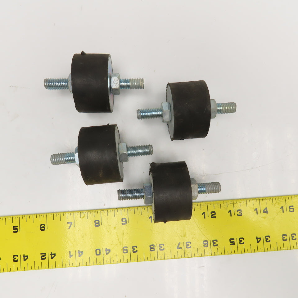 1" OD x 1-1/8" Thick Double Stud Mount Vibration Isolator M10x1.5 Lot Of 4