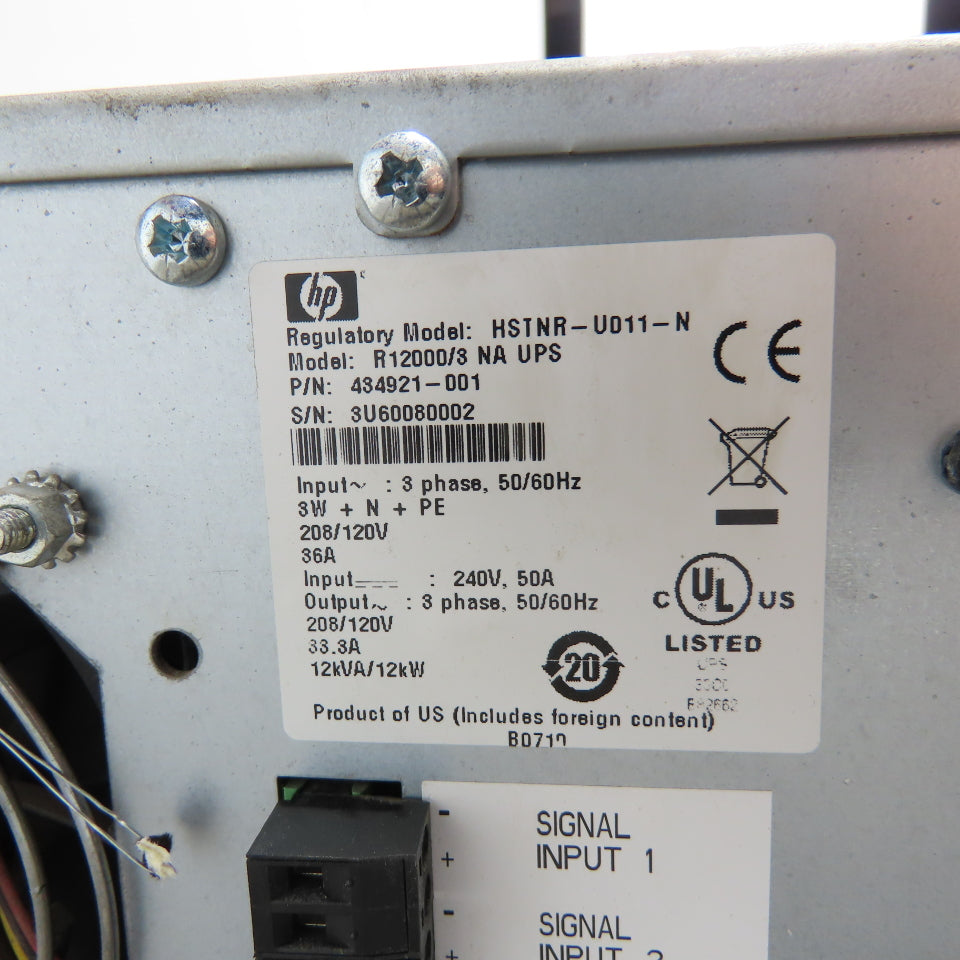 HP 434921-001 R12000/3 NAUPS 3Ph 208/120/240V Input Uninterruptible Power System