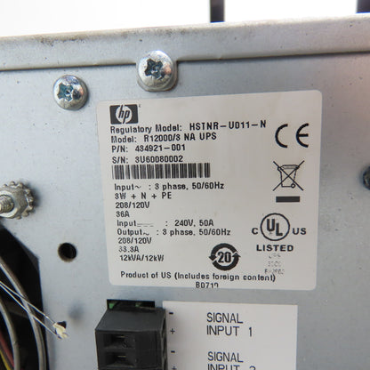HP 434921-001 R12000/3 NAUPS 3Ph 208/120/240V Input Uninterruptible Power System