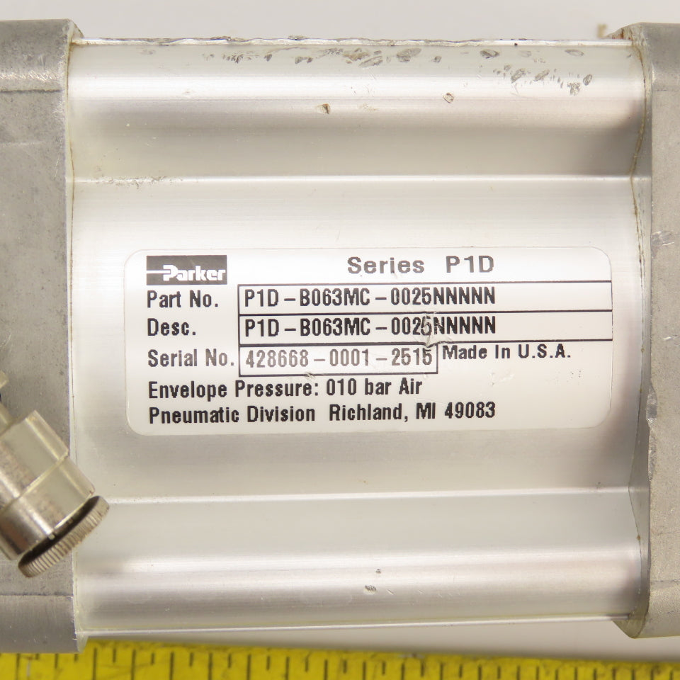 Parker P1D-B063MC-0025NNNN Double Acting Air Cylinder 63mm Bore 25mm Stroke