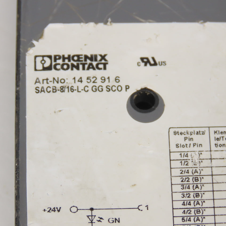 Phoenix Contact 1452916 Power Distribution Block 8 Slot M12