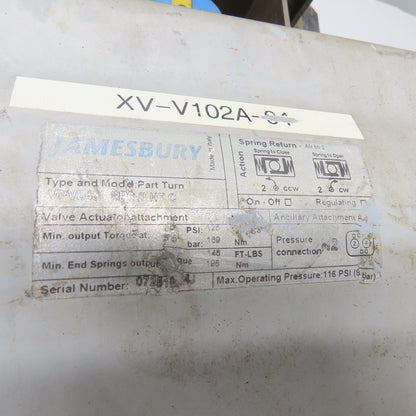 Jamsbury VPVL450 SR6 B HTC 1" Pneumatic Valve Actuator 116PSI W/Position Monitor
