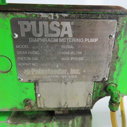 Pulsafeeder 680C-S-AE Diaphragm Metering Pump 20:1 Ratio 16.4GPH 110PSIG 230/460