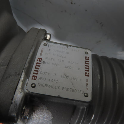 Auma SG05 1/10HP 120V 1Ph Rotary Valve Actuator W/ 7" Butterfly Valve