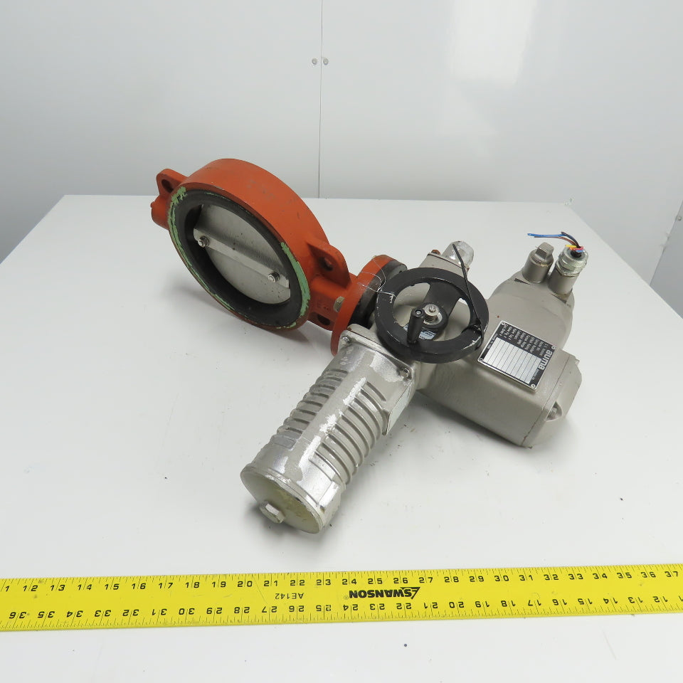 Auma SG05 1/10HP 120V 1Ph Rotary Valve Actuator W/ 7" Butterfly Valve