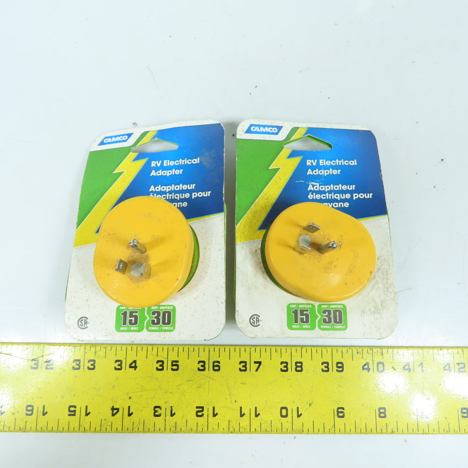 Camco 55223 RV Electrical Adapter 15A Male x 30A Female Lot Of 2