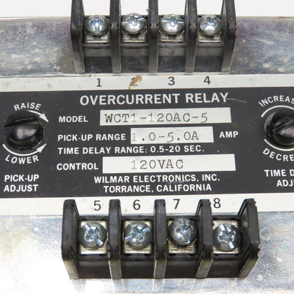 Wilmar Electronics WCT1-120AC-5 Overcurrent Relay 1.0-5.0A 120VAC 0.5-20s