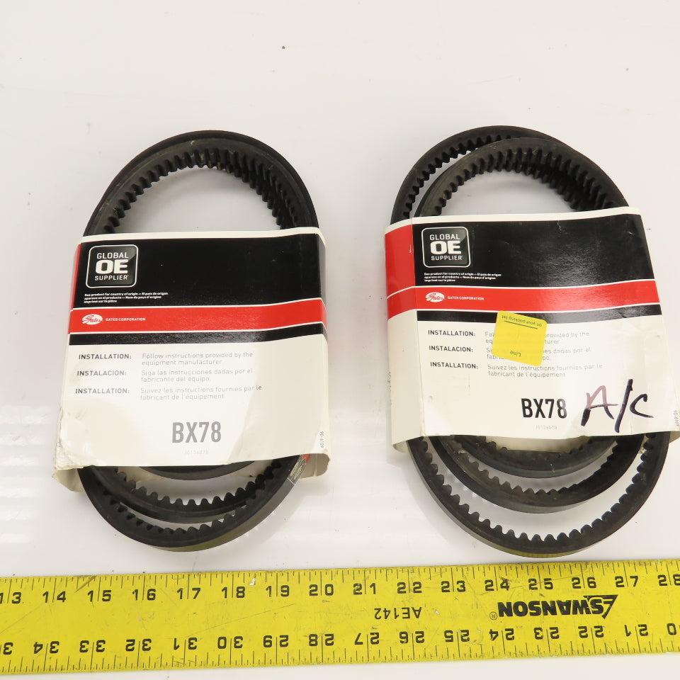 Gates BX78 Tri-Power Cogged V-Belt 21/32" x 81" Lot Of 2