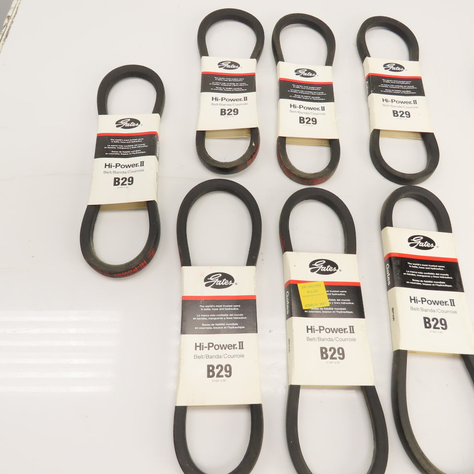 Gates B55 B29 Hi-Power II V-Belt 21/32" x 58" & 21/32" x 32" Mixed Lot Of 9
