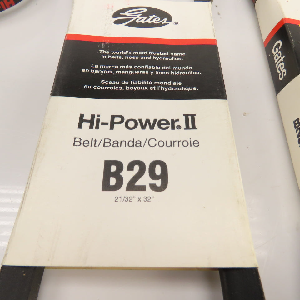 Gates B55 B29 Hi-Power II V-Belt 21/32" x 58" & 21/32" x 32" Mixed Lot Of 9