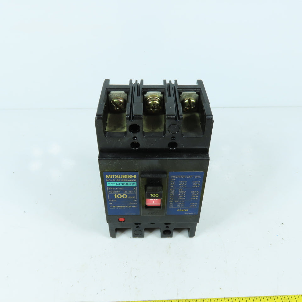 Mitsubishi NF100-CS 100A 100A 3-Pole Circuit Breaker 600VAC