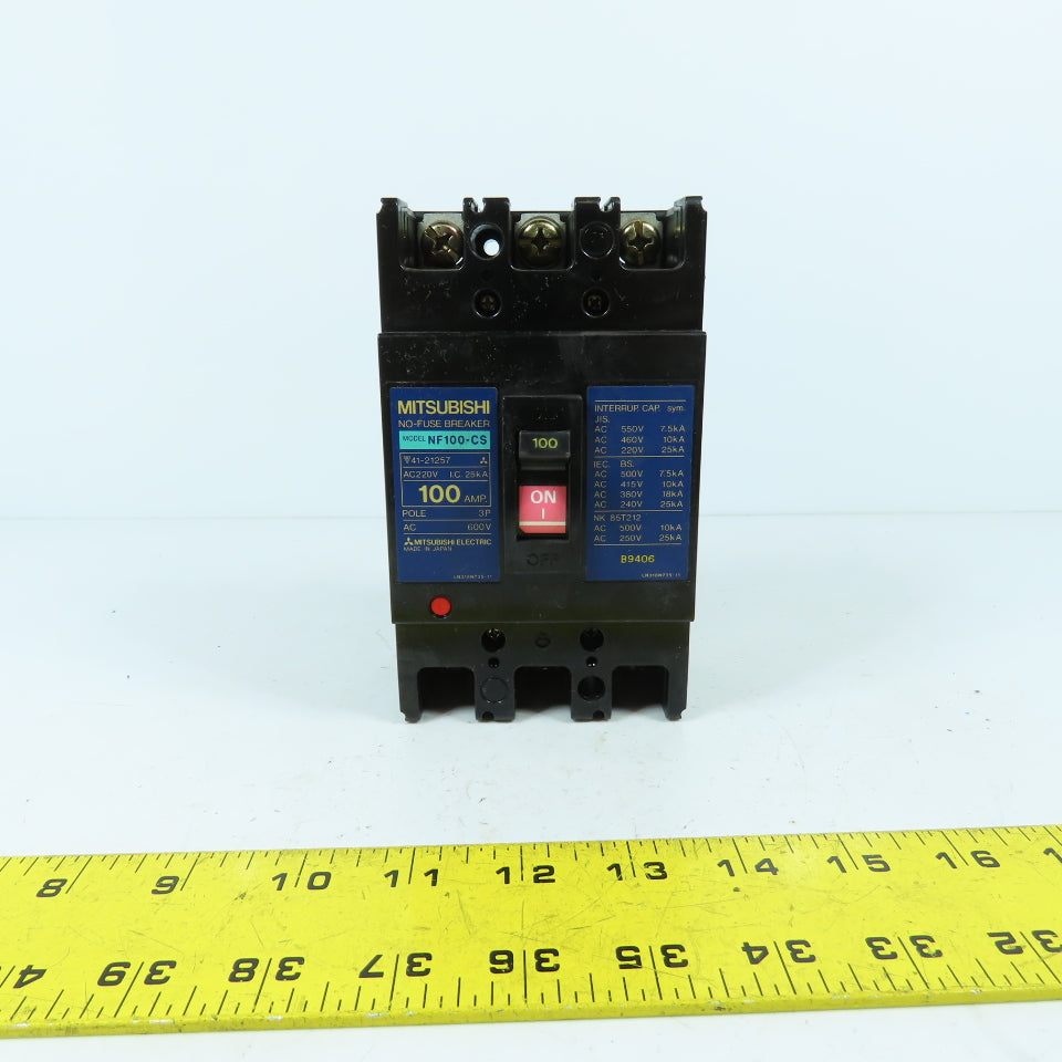 Mitsubishi NF100-CS 100A 100A 3-Pole Circuit Breaker 600VAC