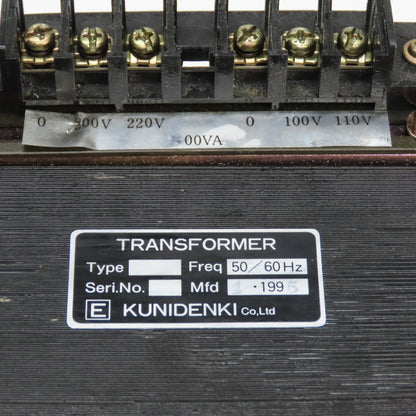 Kunidenki 500VA Control Transformer Pri 200/220V Sec 100/110V 1PH 50/60HZ