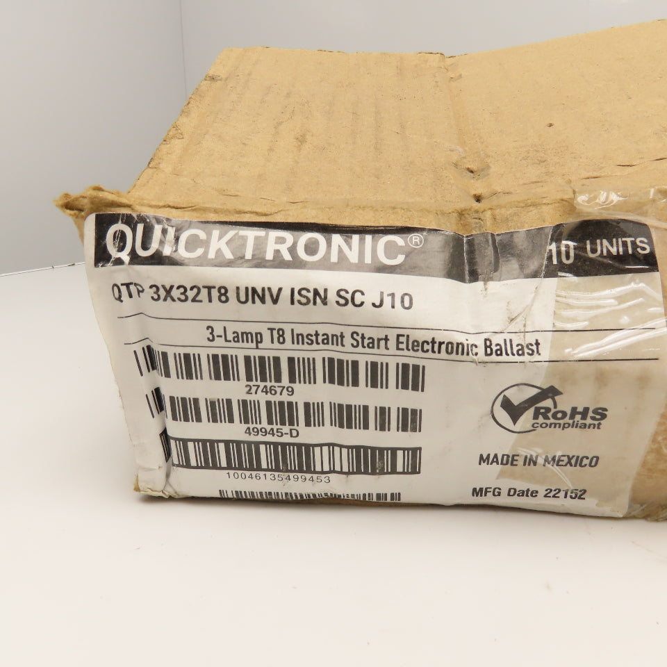 Quicktronic QTP 3X32T8 UNV ISN SC 3 Lamp T8 Instant Start Ballast Lot Of 5