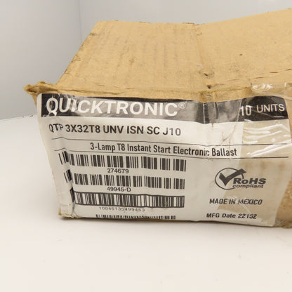 Quicktronic QTP 3X32T8 UNV ISN SC 3 Lamp T8 Instant Start Ballast Lot Of 5