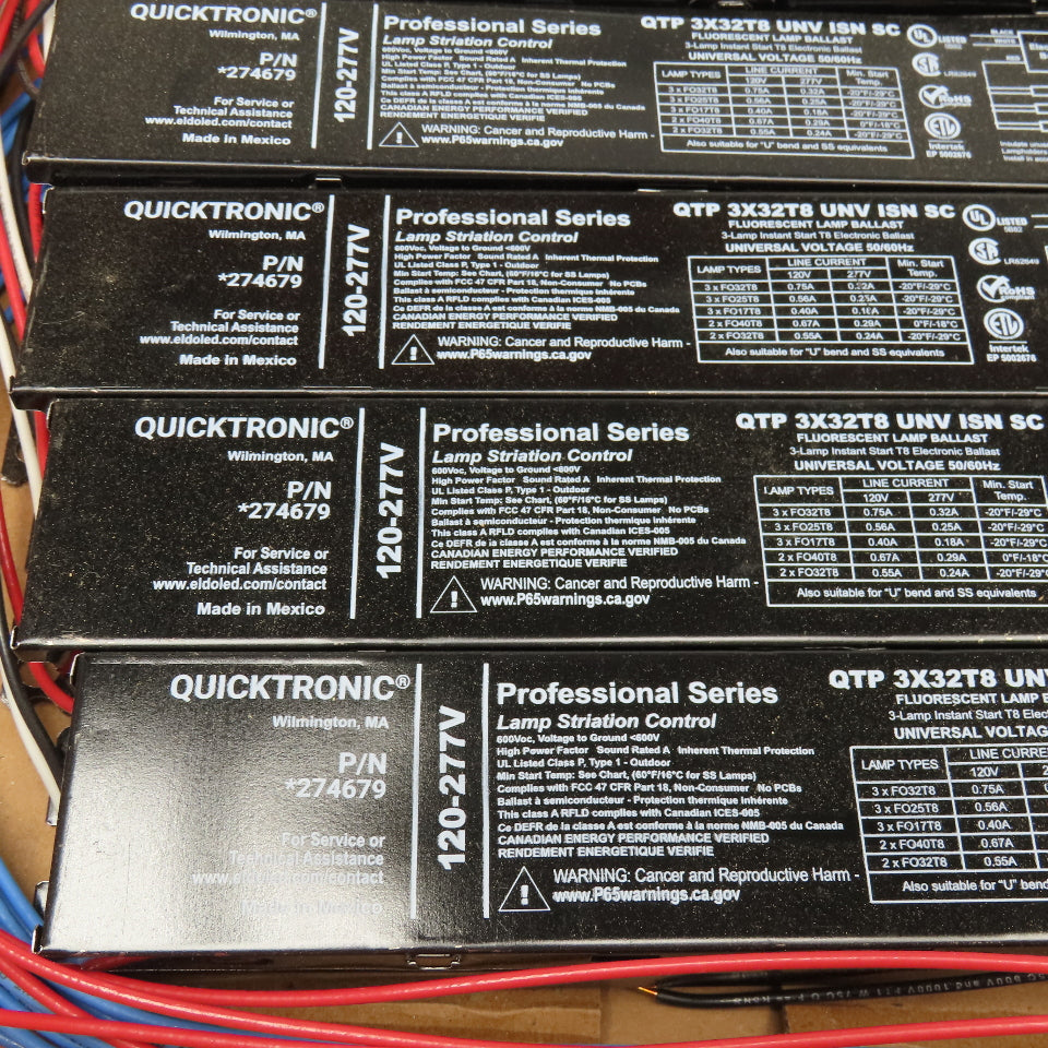 Quicktronic QTP 3X32T8 UNV ISN SC 3 Lamp T8 Instant Start Ballast Lot Of 5