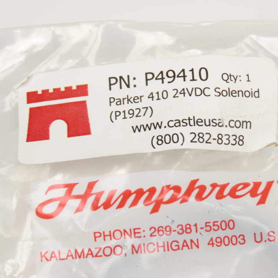 Humphrey 410 Castle P49410 4 Way Poppet Solenoid Valve 24VDC Coil 1/8" NPSF