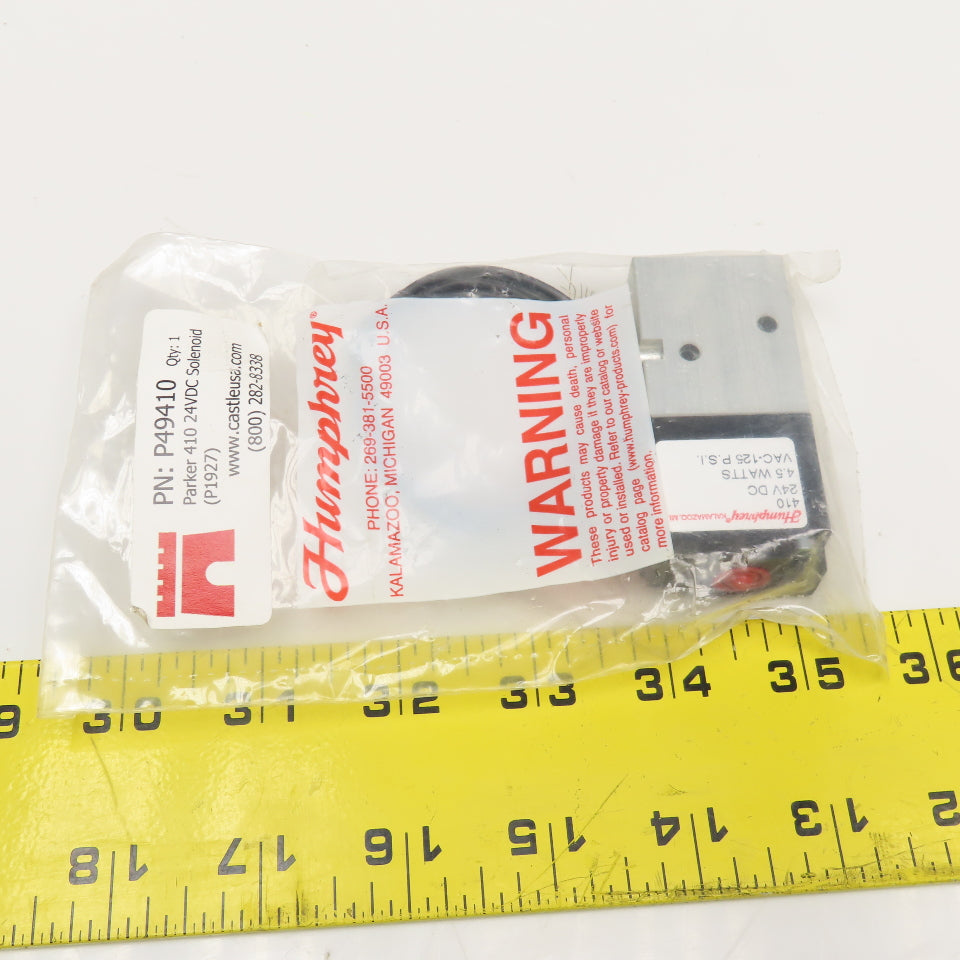 Humphrey 410 Castle P49410 4 Way Poppet Solenoid Valve 24VDC Coil 1/8" NPSF