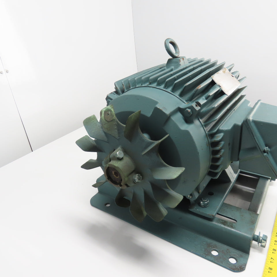 Reliance Electric 10HP AC Electric Motor Dual Shaft 3Ph 460V 12.7A Tested
