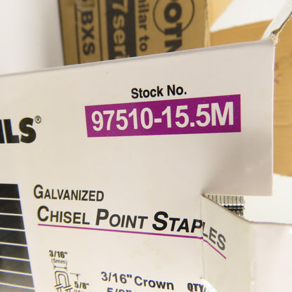 Spotnails 97510-93M 97510-15.5M Chisel Point Staples 3/16" x 5/8" L 93,000 Ct.