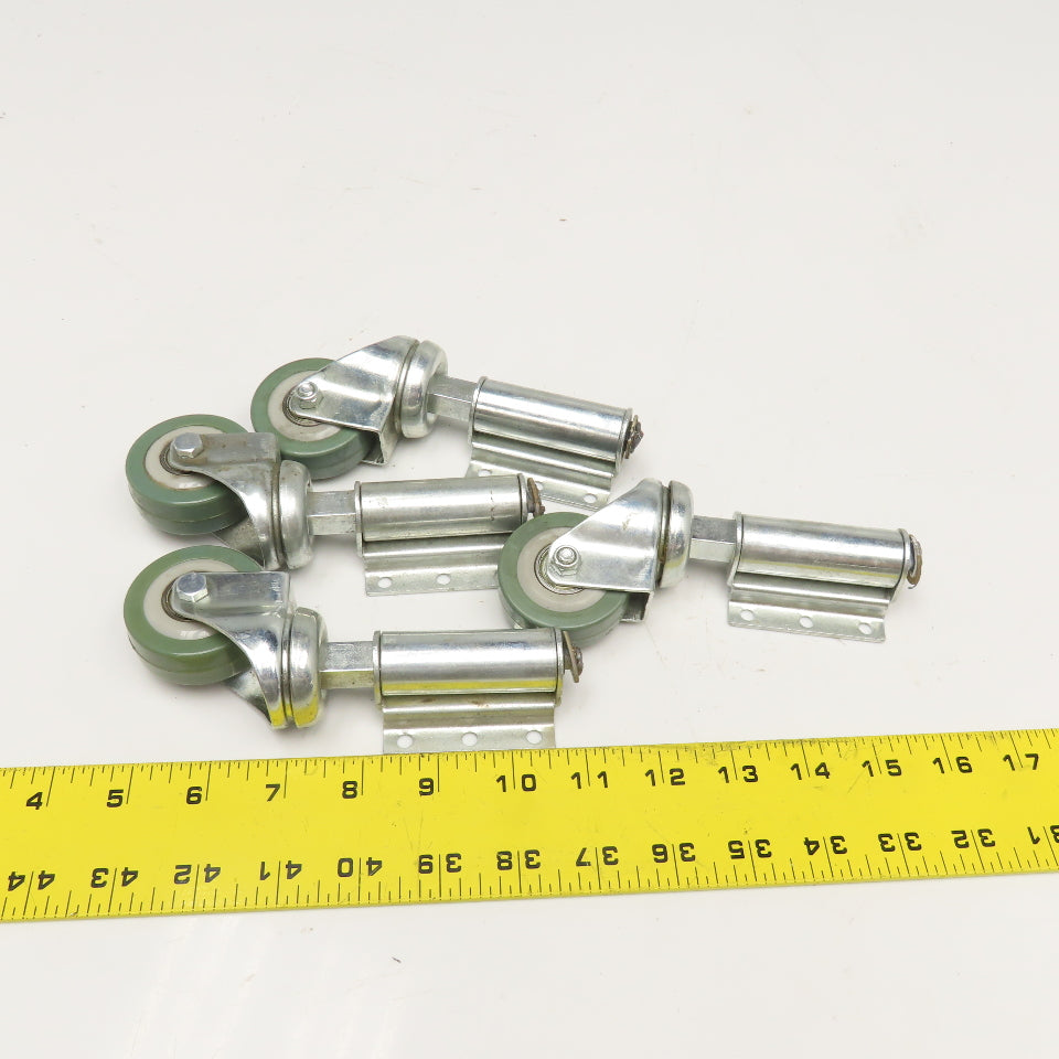 2" x 3/4" Side Mounted Self Leveling Spring Loaded Swivel Casters Lot Of 4