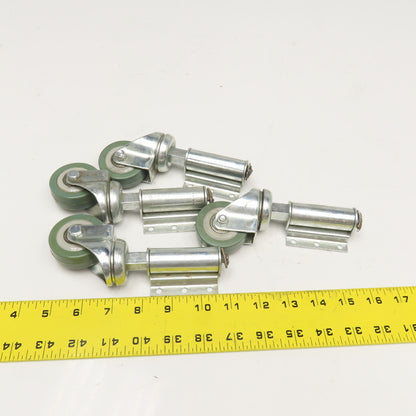 2" x 3/4" Side Mounted Self Leveling Spring Loaded Swivel Casters Lot Of 4
