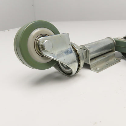 2" x 3/4" Side Mounted Self Leveling Spring Loaded Swivel Casters Lot Of 4