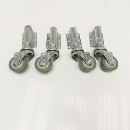 2" x 3/4" Side Mounted Self Leveling Spring Loaded Swivel Casters Lot Of 4