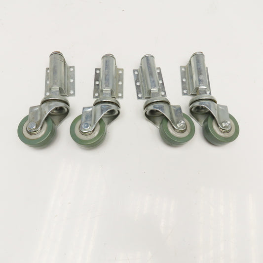 2" x 3/4" Side Mounted Self Leveling Spring Loaded Swivel Casters Lot Of 4