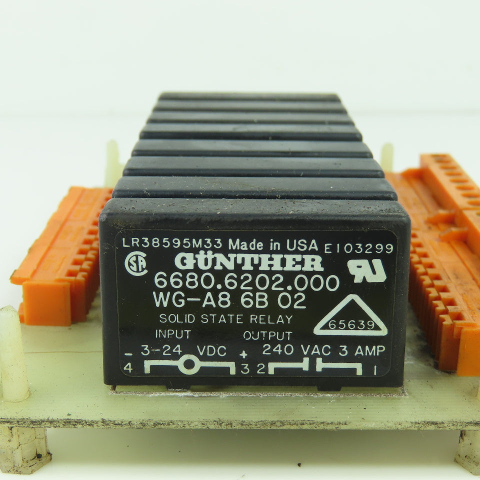 SD 1045/1 ISS.1 Circuit Board W/ (8) Gunther Relay WG-A8 6B 02