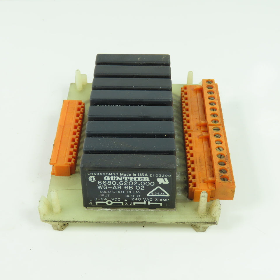 SD 1045/1 ISS.1 Circuit Board W/ (8) Gunther Relay WG-A8 6B 02
