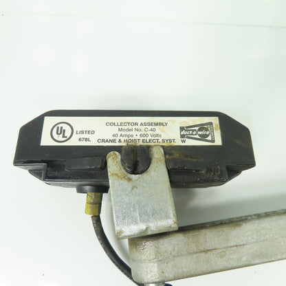 Duct-O-Wire C-40 Crane Rail Conductor Arm Shoe Assembly 600V 40A